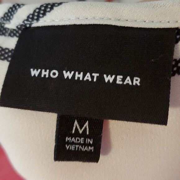 Who What Wear Woman’s Medium Striped Button Up Sheer Blouse Hidden Button Pocket - Picture 2 of 6